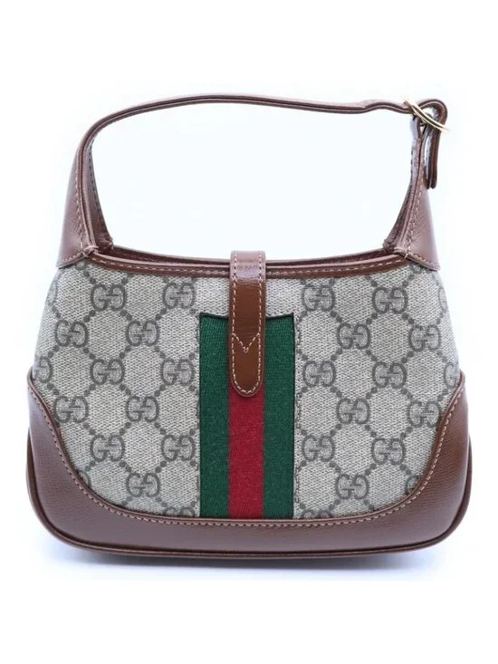 Gucci Jackie GG Supreme 2-Way Mini Shoulder Bag Beige Leather - Picture 2 of 6